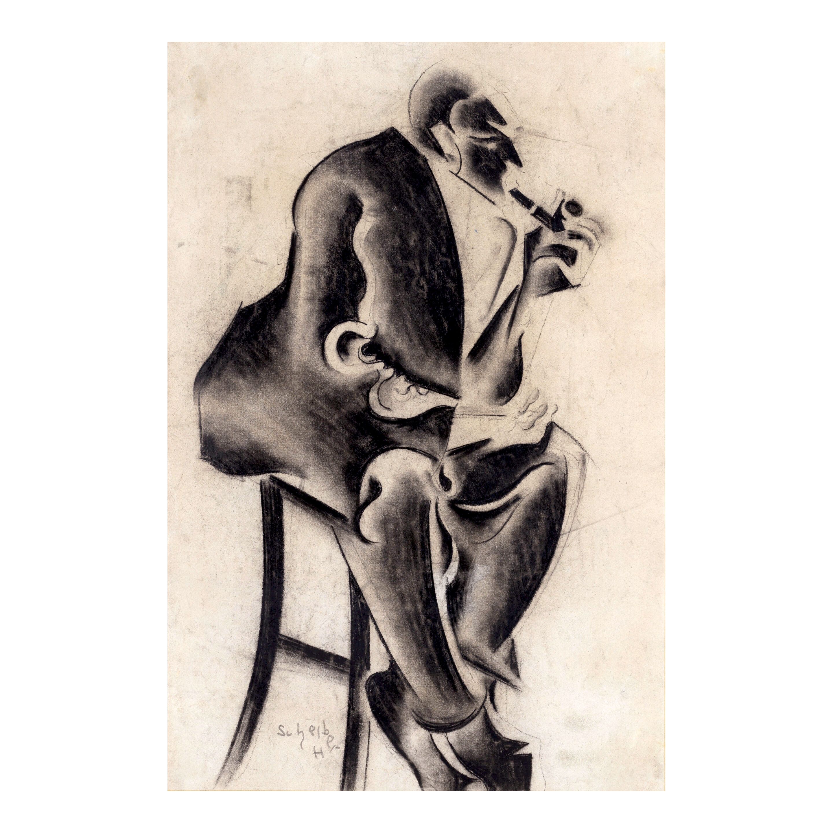 HUGÓ SCHEIBER (1873-1950) Pipás ember (Executed circa 1915)
