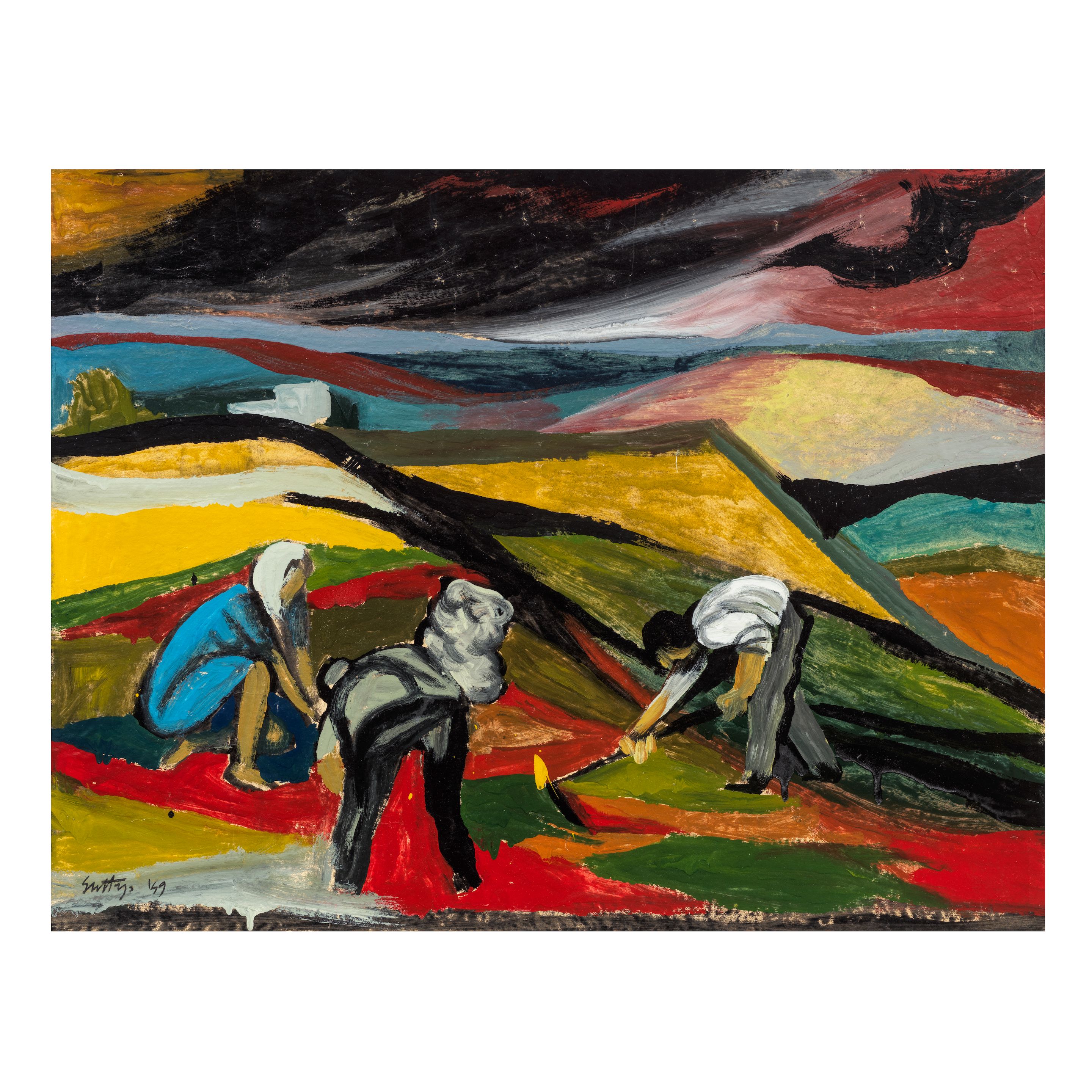 Contadini che lavorano la terra (Painted in 1949)