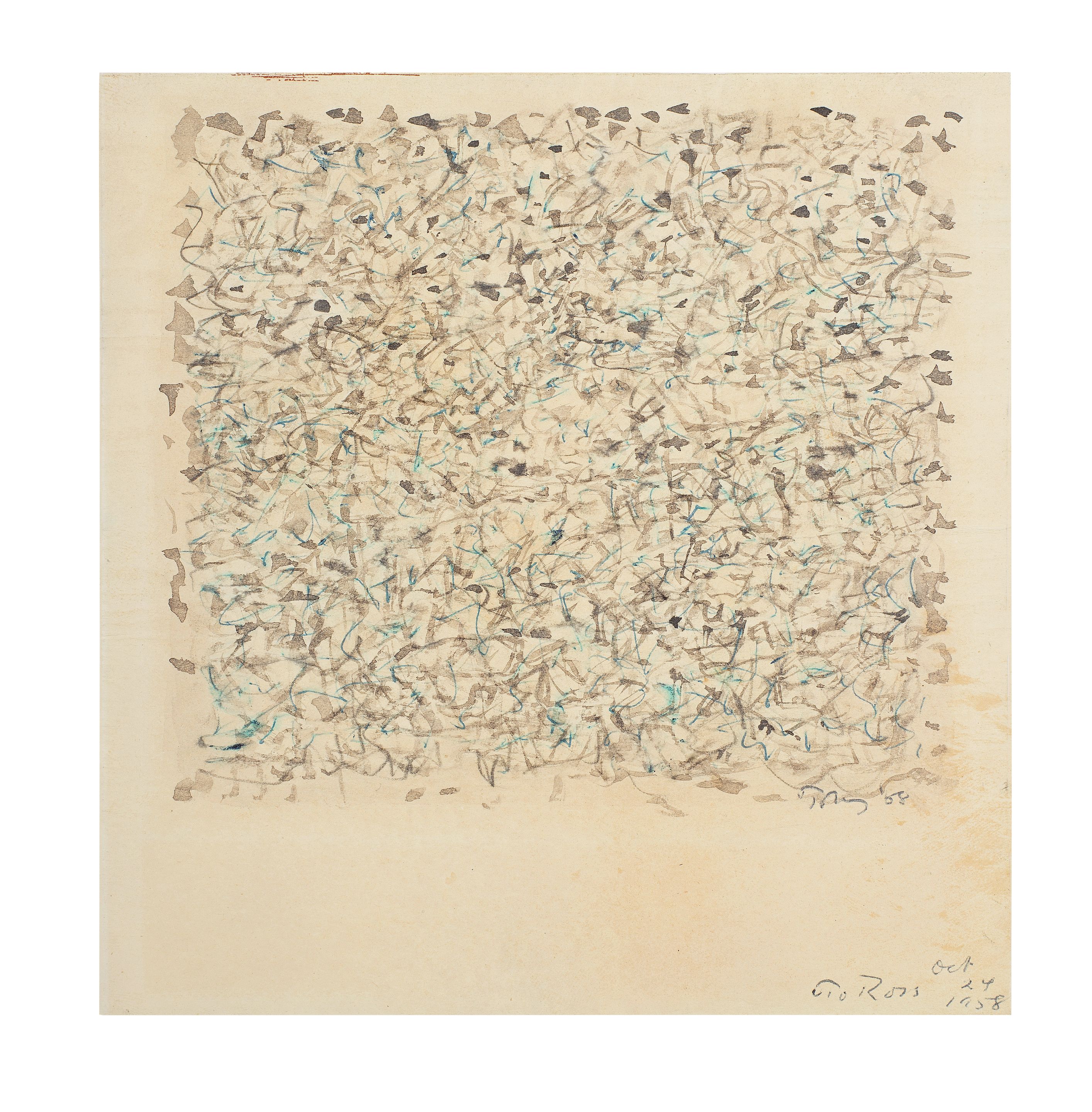 Untitled 12 x 13.5cm (4 3/4 x 5 3/8in). (image size) 15.9 x 14.9cm (6 1/4 x 5 7/8in). (sheet size) (Executed in 1958)