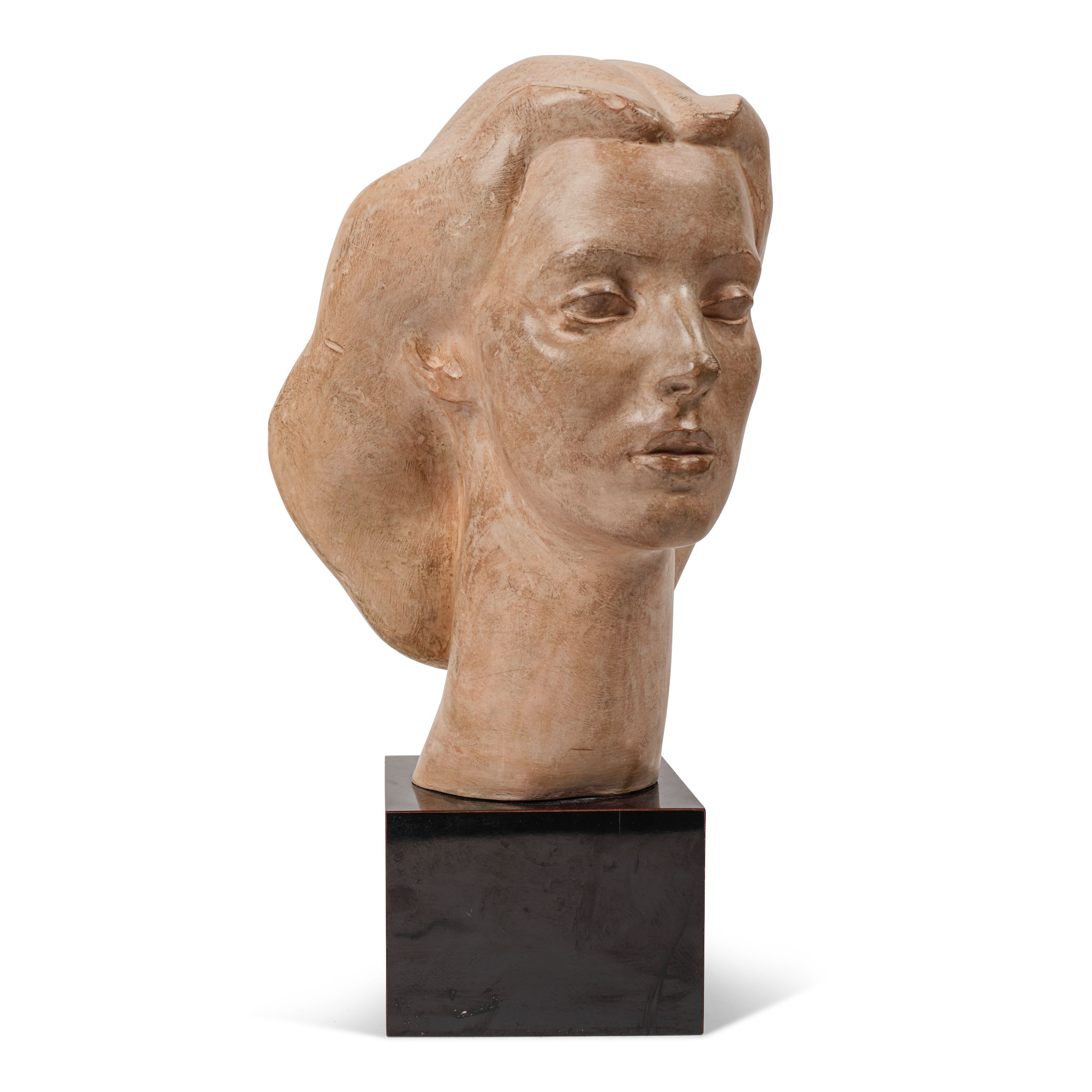 Francise Clow Braggiotti 14 in. high, on a 4 3/8 in. high wood and laminate base (Executed in circa 1930)