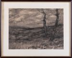 Paysage aux deux arbres