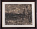 Paysage arboré à la mare