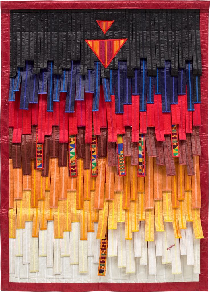 Ocre et bleu au Kente (2 triangles)