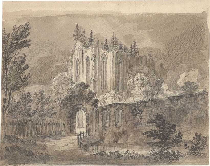 ”Gotische Kirchenruine im Walde”