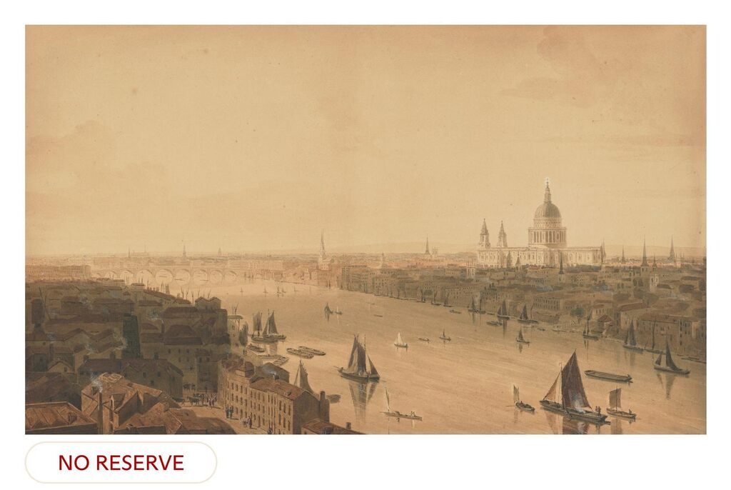 View of the River Thames, from near the Tower of London, looking across to St. Paul's Cathedral