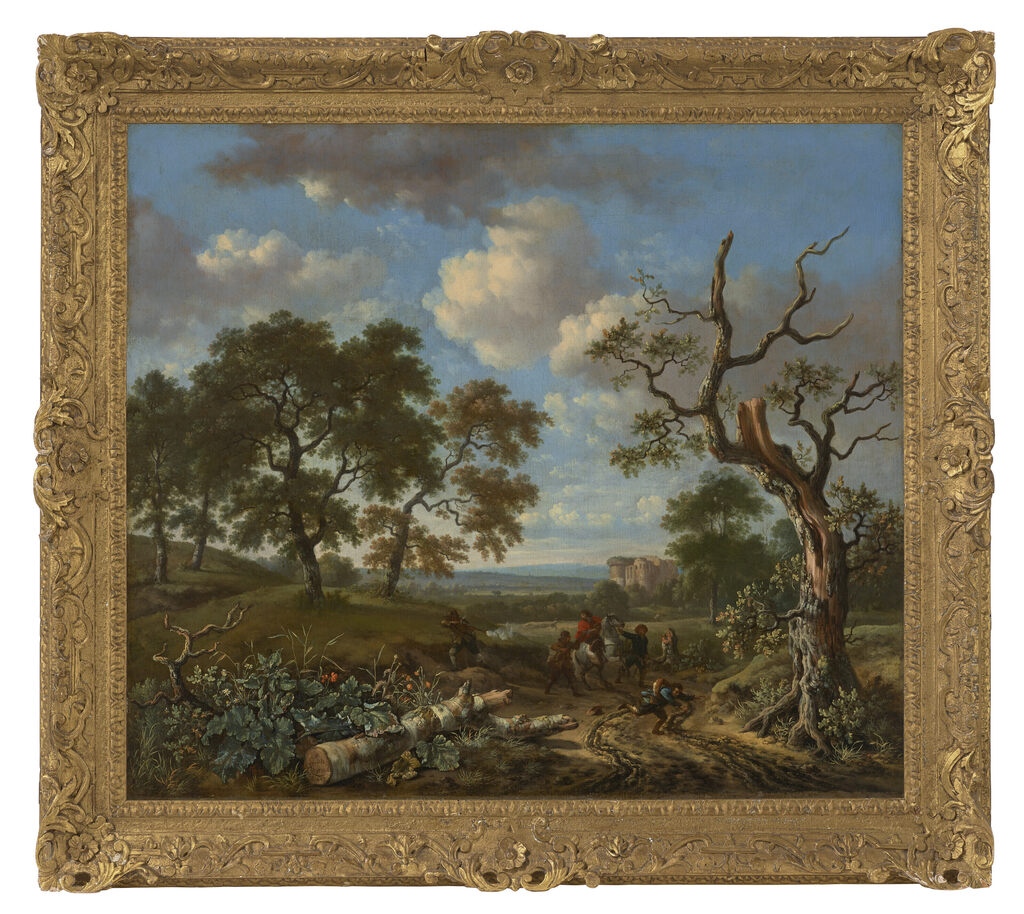 A landscape with brigands attacking a rider