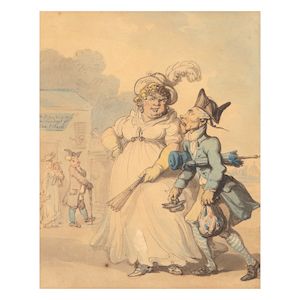 Thomas Rowlandson (London 1756-1827) The Sunday walk framed: 44.5 x 38cm