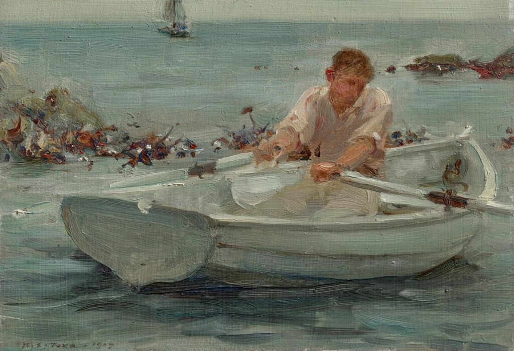 The rowing boat (recto); A cloudy seascape (verso)