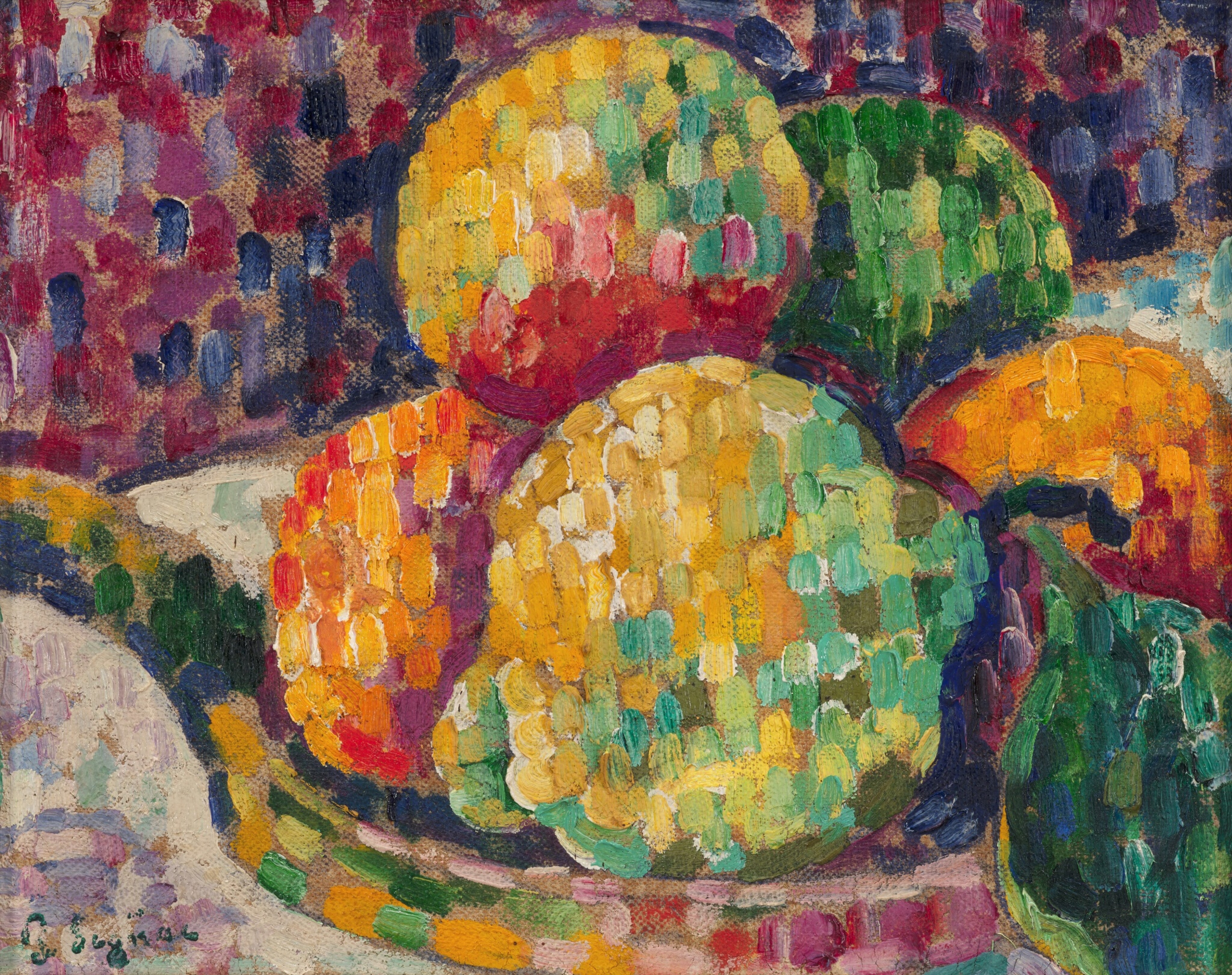 Nature morte. Coing et oranges