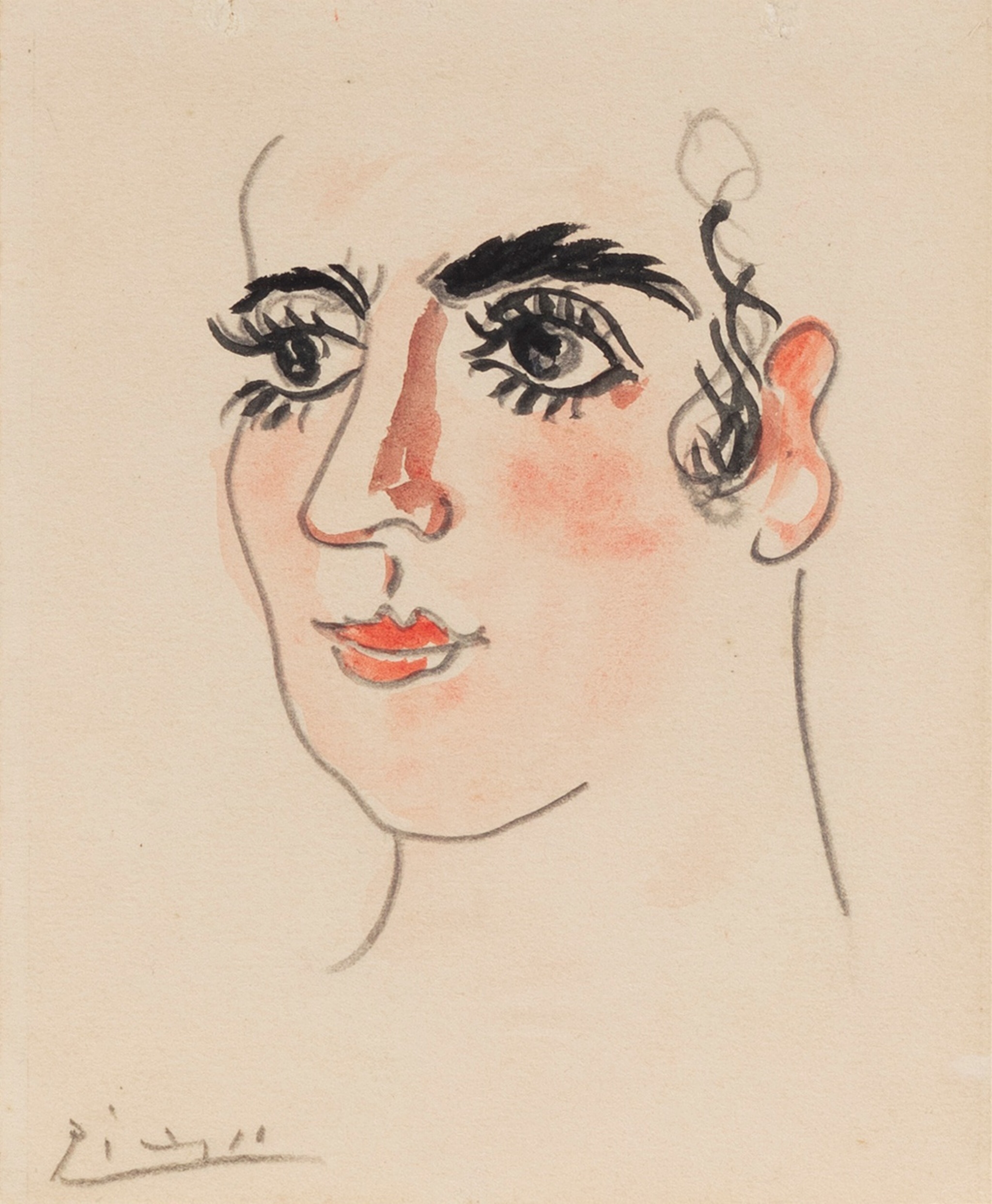 Tête de femme (Étude pour Le Tricorne)