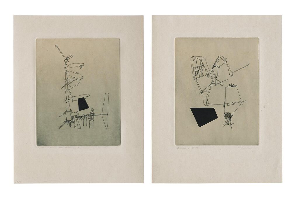 Ohne Titel (2 Radierungen zu Jean Laude "Le Grande Passage")