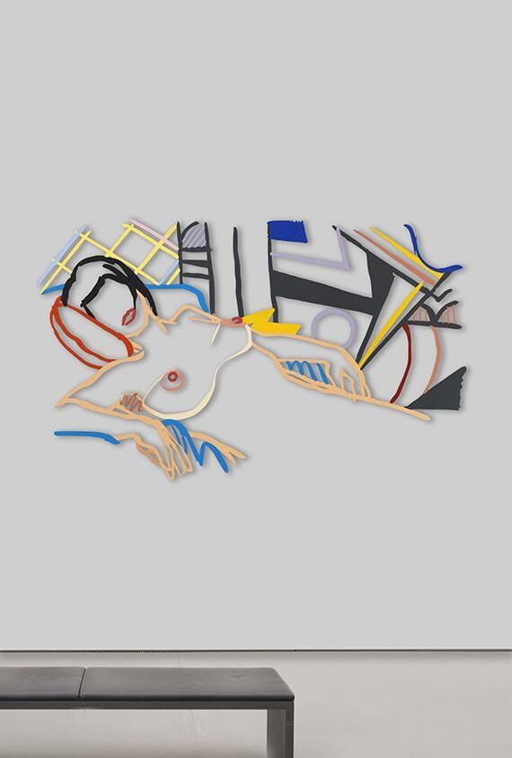 Monica nude with Lichtenstein