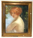 Baigneuse en buste - Pastel signé en bas à droite - 53 x 44