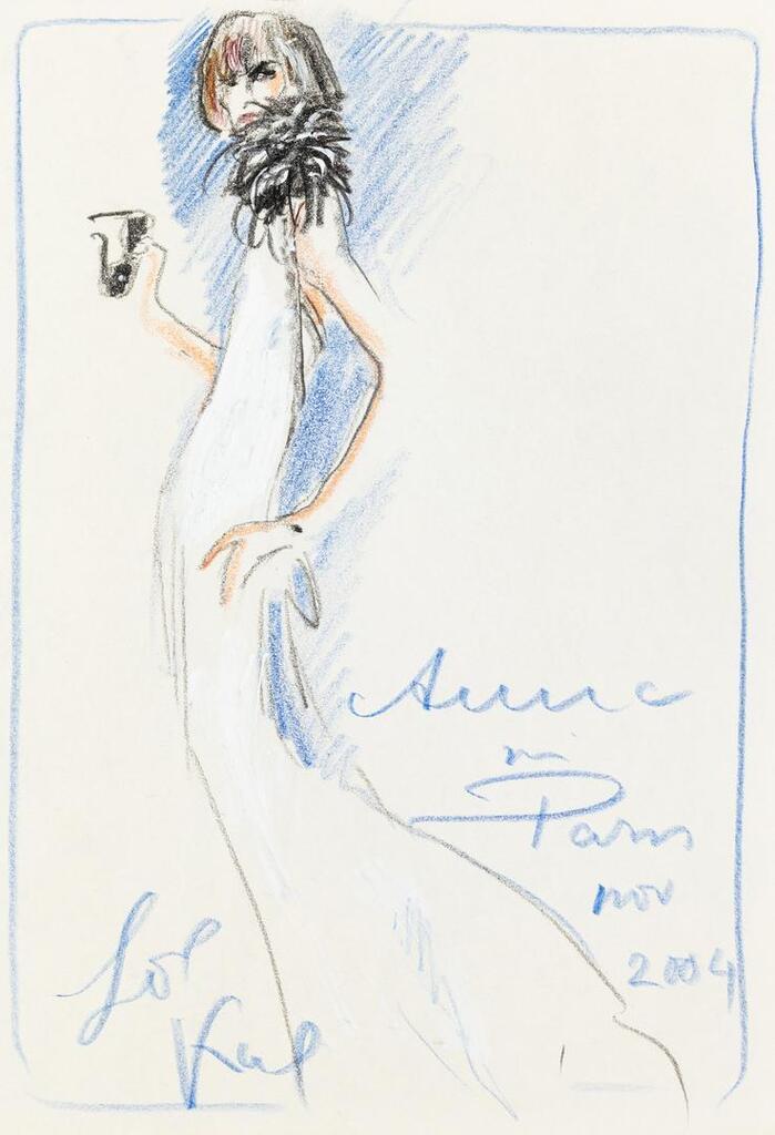 Portrait d'Anna Wintour en robe longue