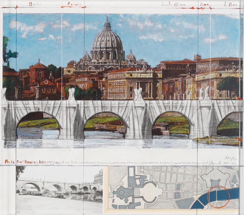 Ponte Sant'Angelo, Wrapped, Project for Rome, 2011, edition XXV/XC (Schellmann 205)