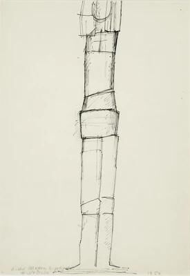 Standing figure with raised arms