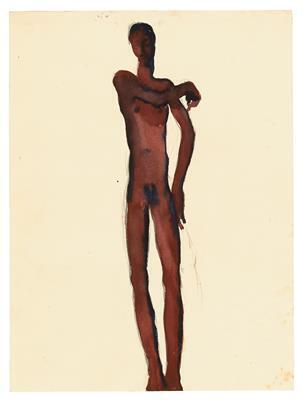 Akt eines Jünglings mit einem vor der Brust gelegten Arm / Nude of a boy with an arm before his chest