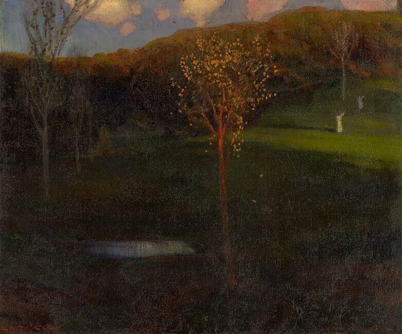 Autumn evening at the pond