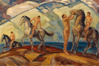 Reiter am Bergsee (riders at a mountain lake)