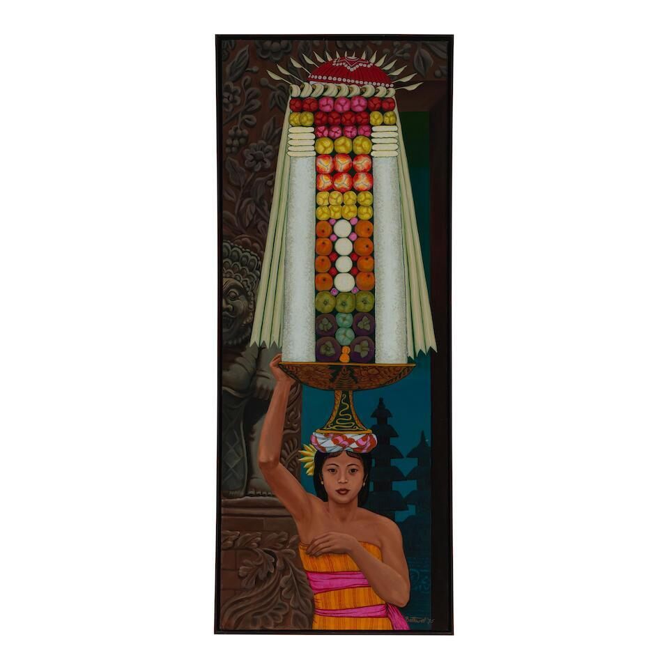 Balinese Woman with Offering