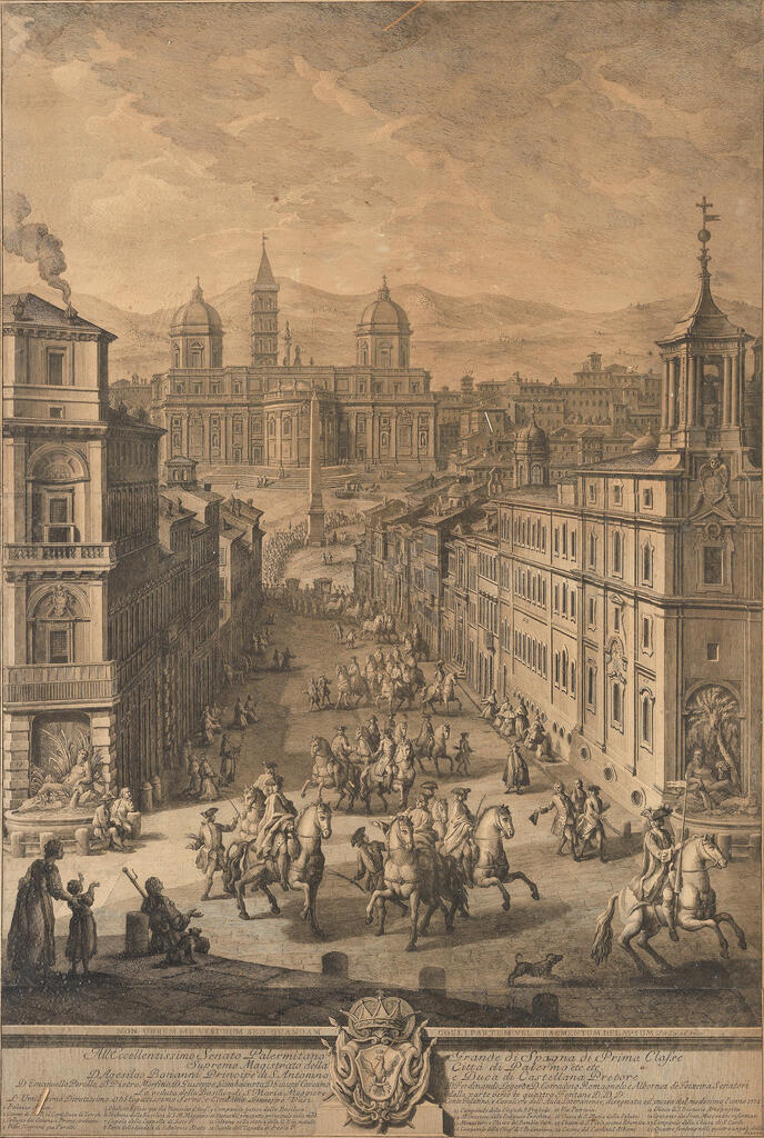 Giuseppe Vasi (Italian, 1710-1782) La Veduta della Basilica di S. Maria Maggiore; La Veduta della Basilica di S. Paolo; Le Rovine delle antiche magnificenze di Roma; Il prospetto della Cita Leonina