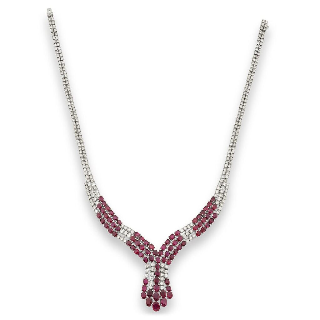 Ruby and diamond necklace
