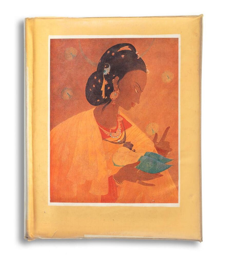 Poet of the East and Chughtai by Iqbal, M. & Chughtai, A.R., Nisar Art Press, Lahore,  Folio, original boards and illustrated dust jacket, plastic wrap, illustrated endpapers. 476 pp, with 36 tipped-in colour plates, 25 black and white plates. Copy Number 112 from a limited edition of 275 copies. 14 x 111⁄4 x 2 in. (35.6 x 28.6 x 5.1 cm.) Folio, original boards and illustrated dust jacket, plastic wrap, illustrated endpapers. 476 pp, with 36 tipped-in colour plates, 25 black and white plates. From a limited edition of 275 copies. 14 x 111⁄4 x 2 in. (35.6 x 28.6 x 5.1 cm.)