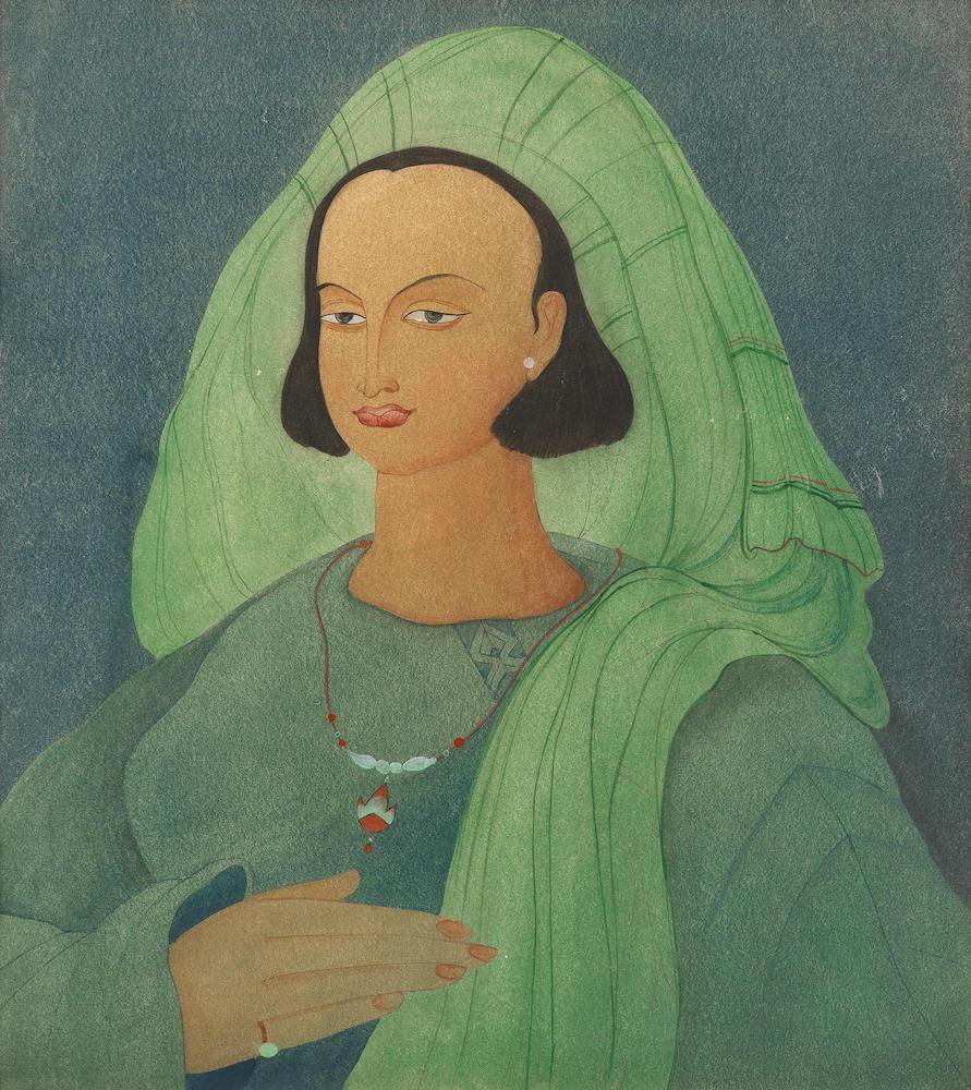 Maiden in a green headdress