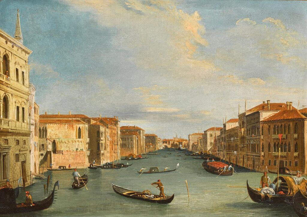 Venice, the Grand Canal from Palazzo Balbi towards the Rialto