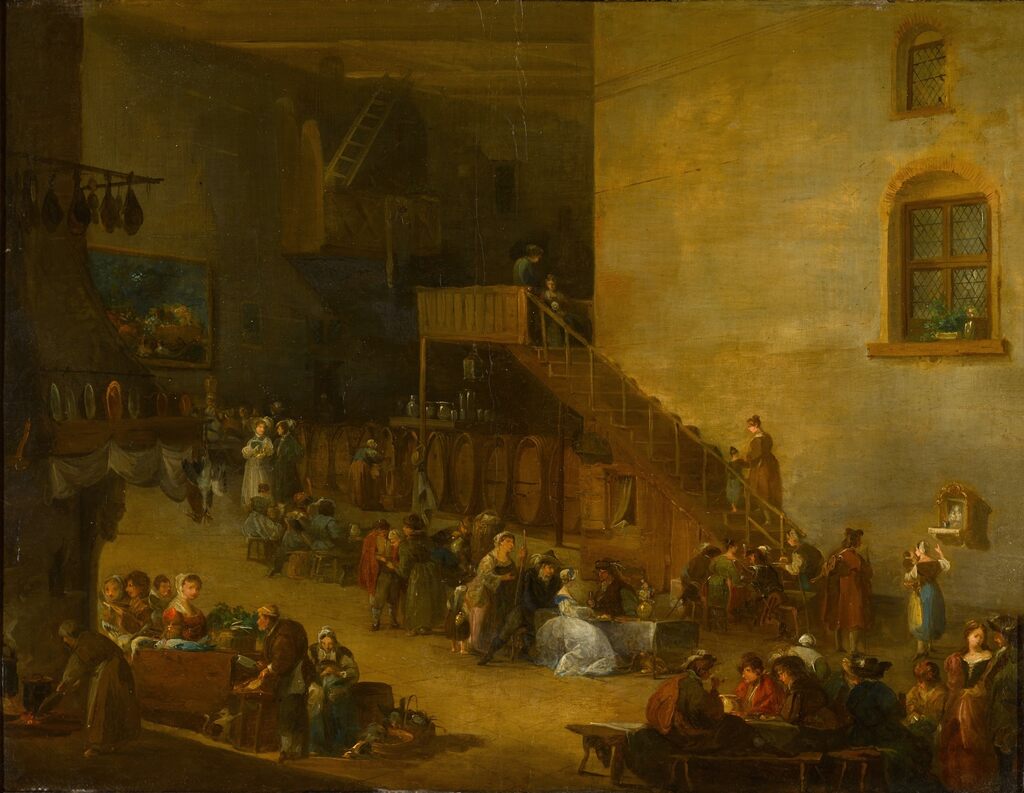 A tavern interior with figures