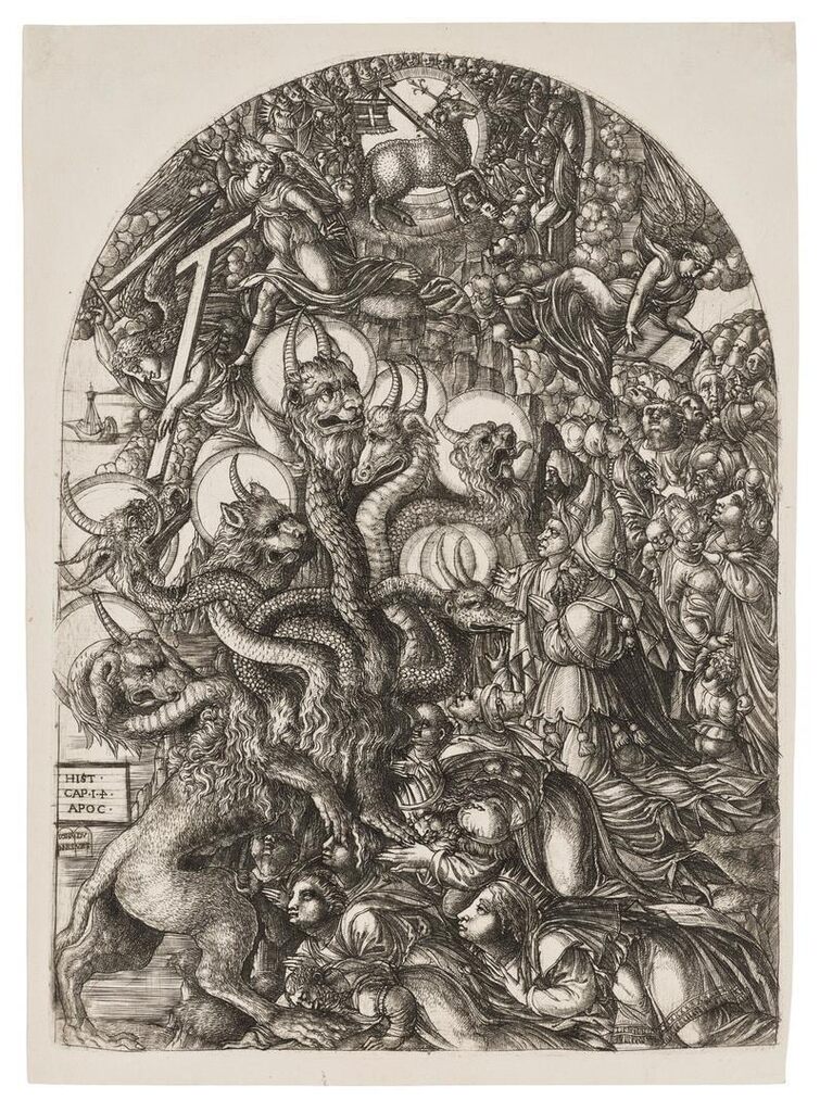 La bête a sept têtes et a dix cornes (The Beast with Seven Heads and Ten Horns), from: L'Apocalypse figurée
