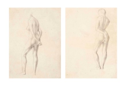 Two nudes, framed as one