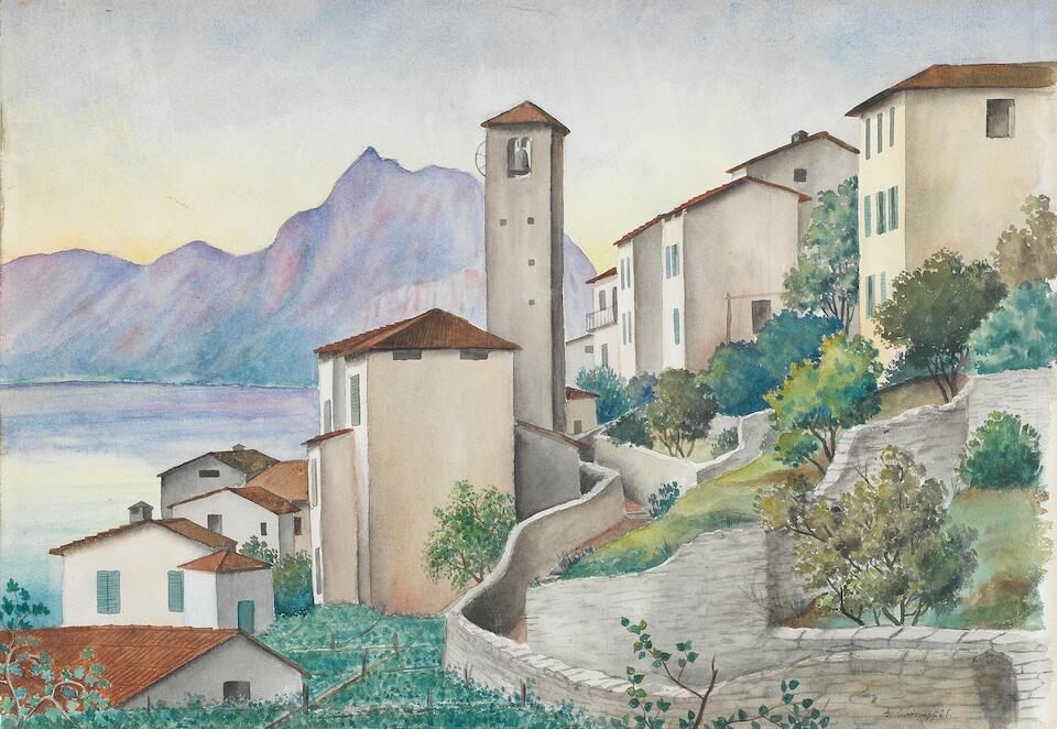 A view in the Swiss Alps, probably Ronco sopra Ascona