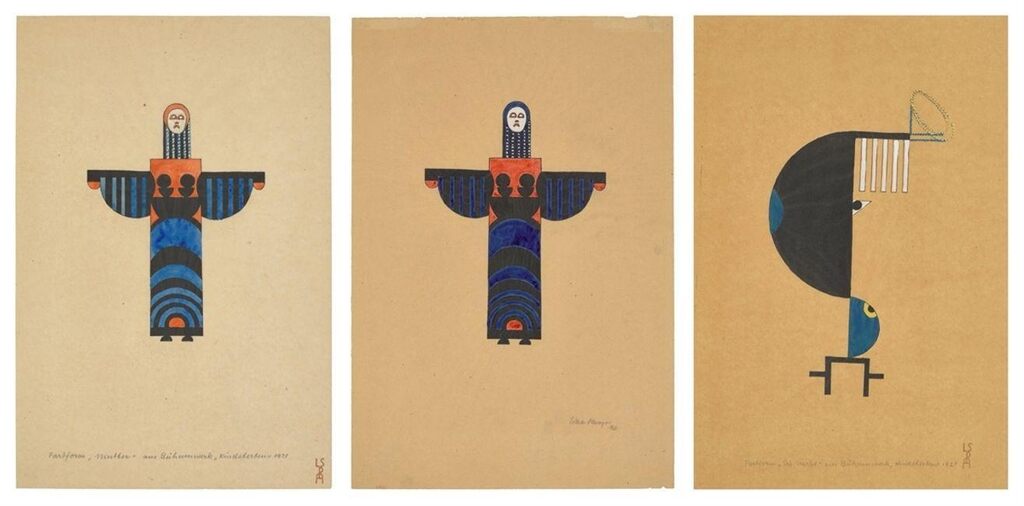 2 x ”Farbform 6 (Mutter) aus Bühnenwerk 'Kindsterben'” / ”Farbform 2 (Die…
