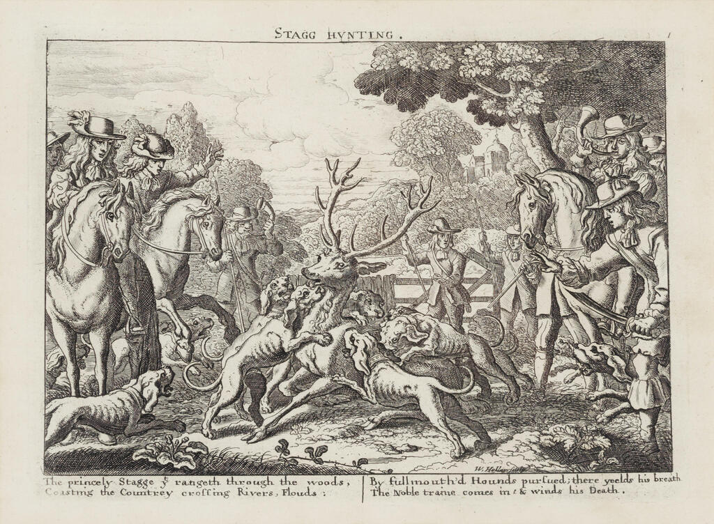 'Several Ways of Hunting, Hawking & Fishing, according to the English Manner' - The complete set of 12 etchings and engravings, on laid paper, with heading and explanatory quatrain, divided into two series each numbered 1 to 6 along with title-plate