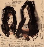Étude pour l'espagnol, aquarelle, encre, fusain et crayon de couleur sur papier, 19,5 x 18,5