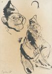 Étude pour "Le singe de l'Arlequin", encre sur papier, 16,5 x 11,5