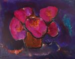 Fleurs, huile sur carton, 50 x 65