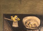Cruche avec fleurs, tempera sur papier, 55 x 67