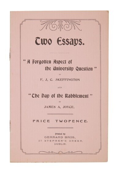 Joyce, James | Joyce's first appearance in book format