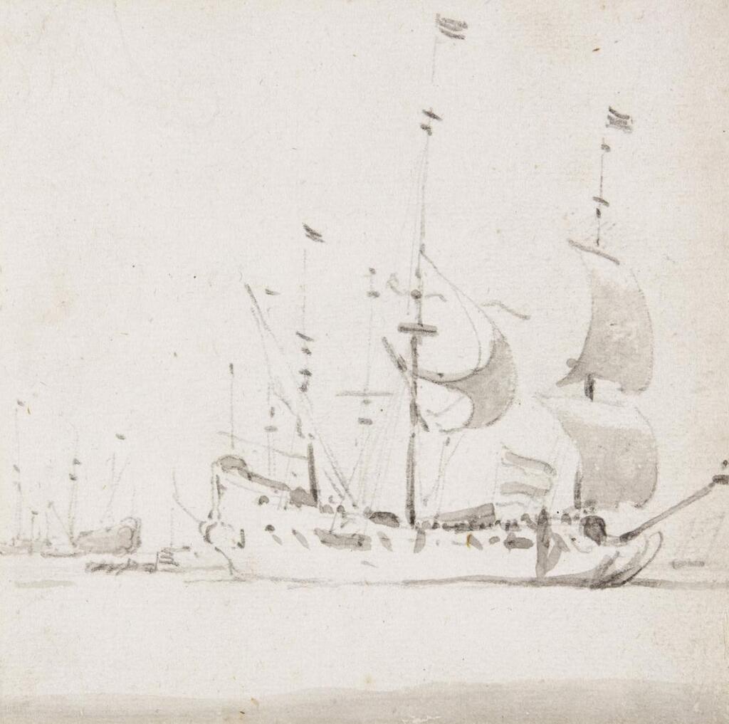 Dutch shipping in a calm estuary