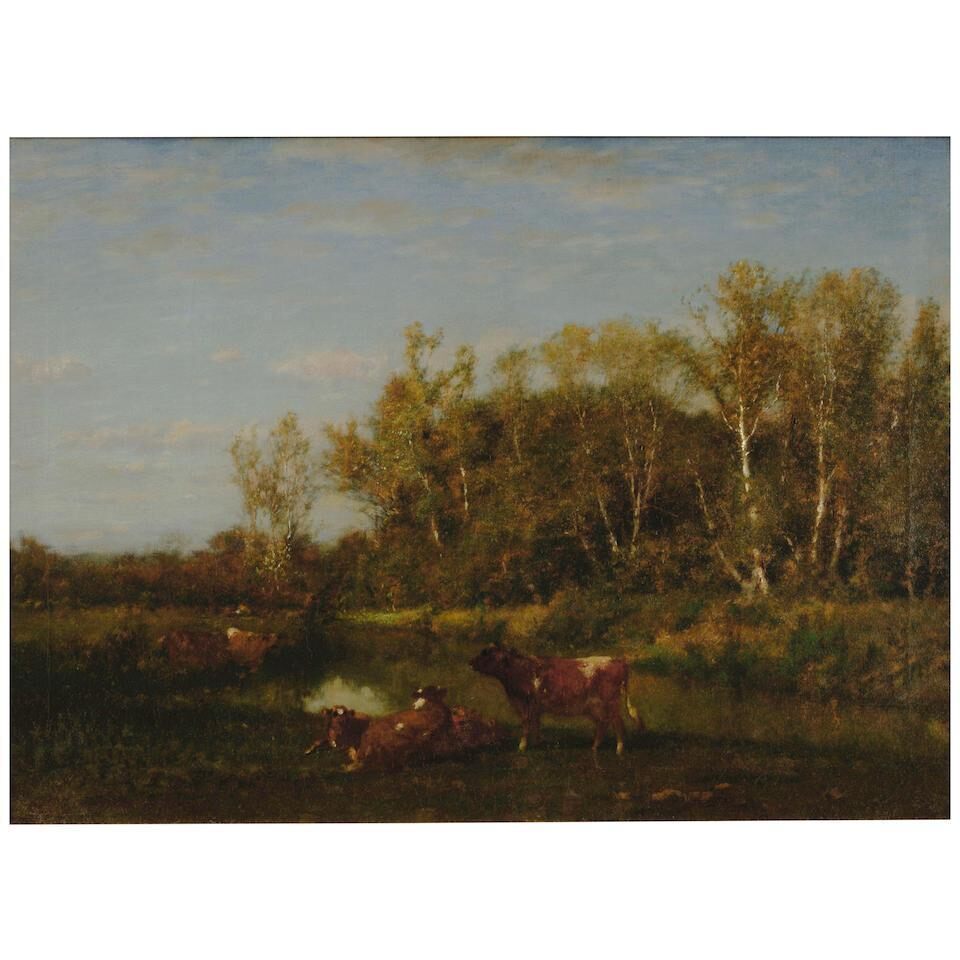 Pastoral Landscape with Cows Resting
