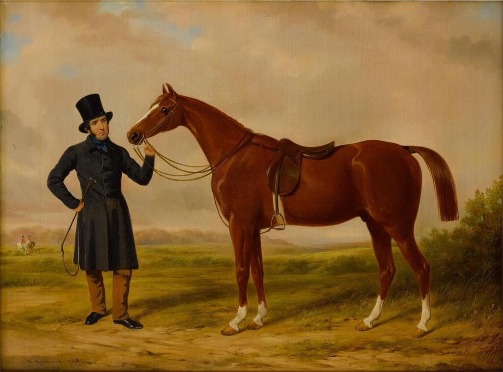 Chestnut Hunter and Groom