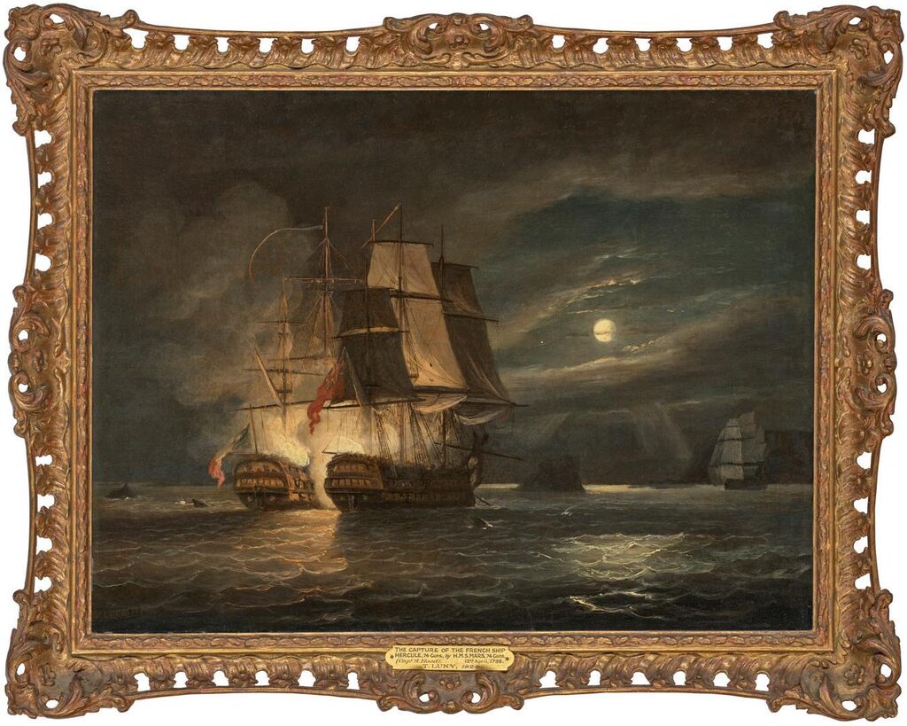 The French '74 Hercule surrendering to H.M.S. Mars off Brest, 21 April 1798