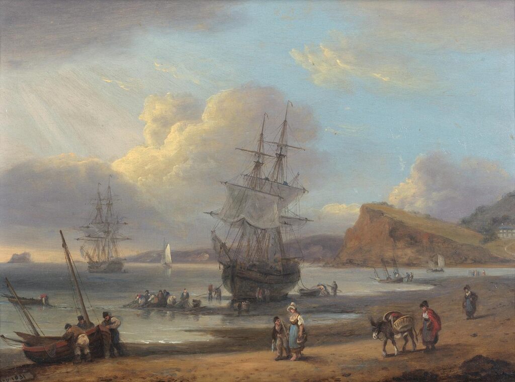 Unloading cargo on the shore