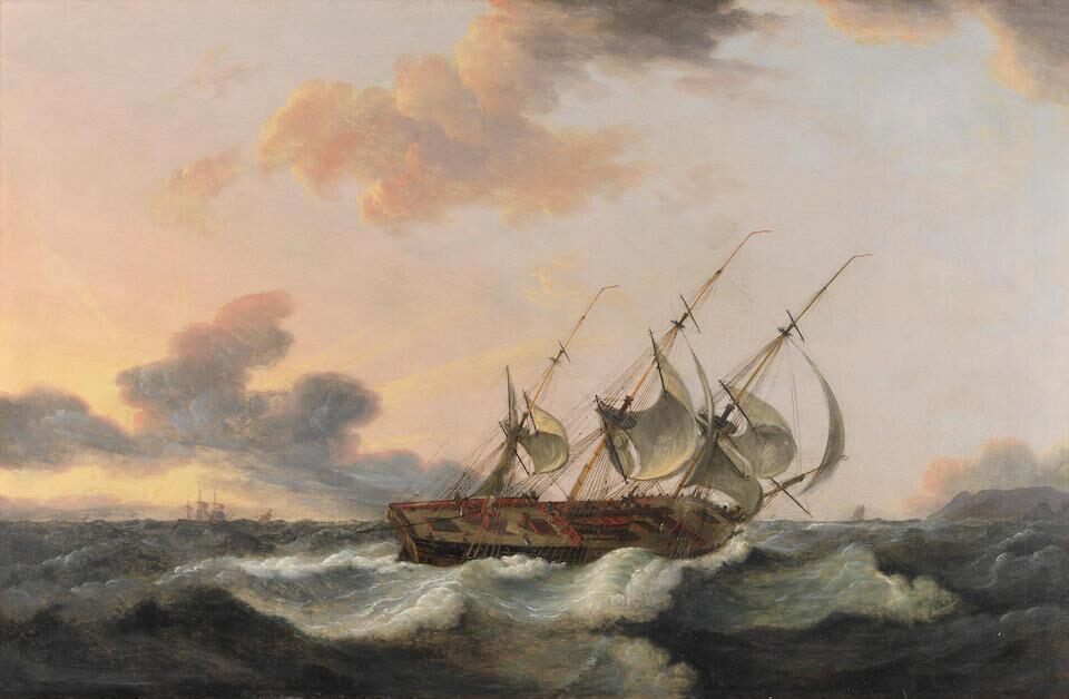 East Indiaman running before a gale off the Lizard