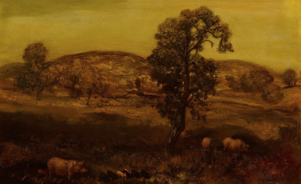 Landscape with Pigs (Autumn Landscape)