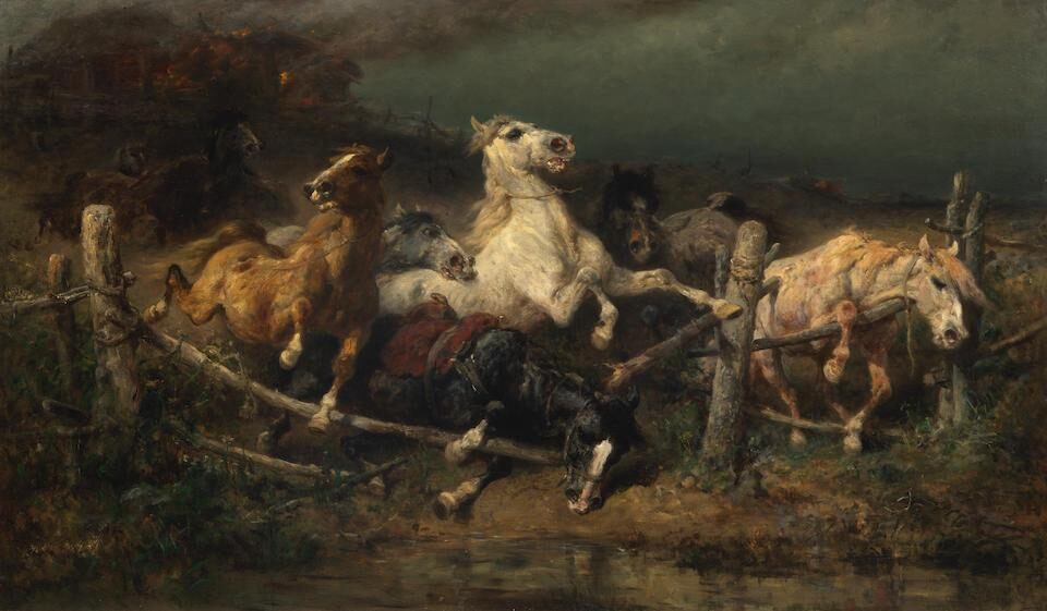 Fleeing Wallachian horses