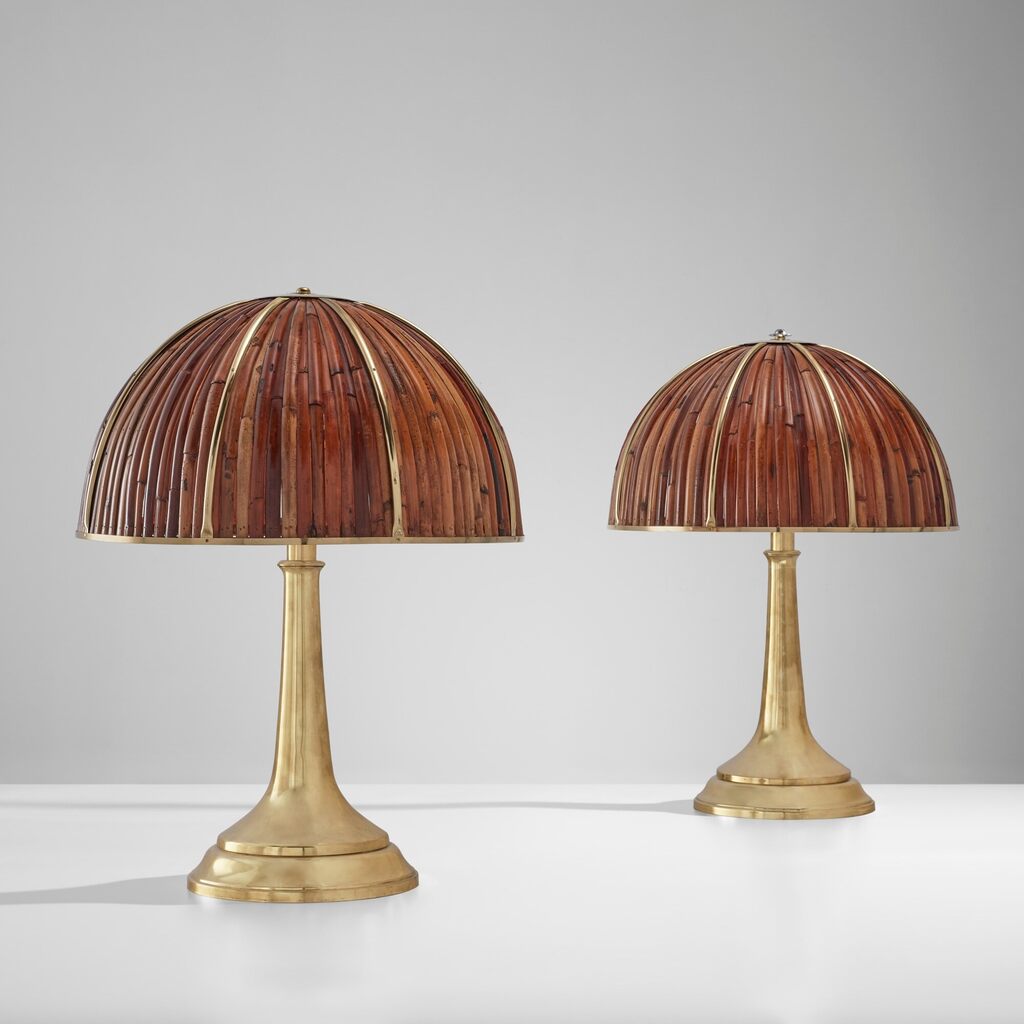 Pair of "Fungo" table lamps, from the "Rising Sun" series