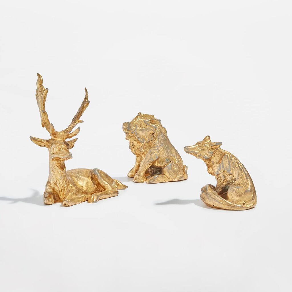 Three animal sculptures